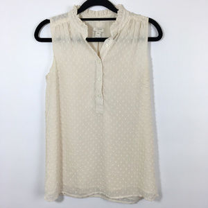 J. Crew cream swiss dot top